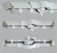 Rail de rideau flexible à rouleaux silencieux pour montage latéral au plafond, idéal pour baie vitrée