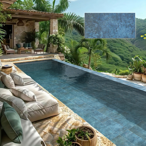 Carrelage en céramique de porcelaine haut de gamme pour piscine, texture rugueuse, finition mate, 300x600, bleu pierre précieuse, luxe, <span class=keywords><strong>rustique</strong></span>, moderne, carrelage de sol - Product Image 6