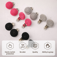 Attache-tétine bébé en crochet avec boule, en coton tricoté, pour 0-12 mois, écologique et sans BPA, vente en gros, faible MOQ