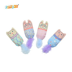 Fabricante Famipet, Venta al por Mayor, Nuevo Juguete de Peluche para Gatos, Diseño de Animales Blancos y Coloridos, con Catnip - Product Image 1