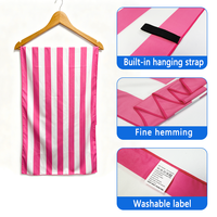 Quick Dry Beach Towel 100% Recycled Microfiber Striped Large Sand Free Towel