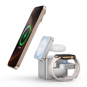 Ventes directes d'usine 15W alliage d'aluminium 3 en 1 <span class=keywords><strong>Cube</strong></span> de support de chargeur sans fil magnétique pour écouteurs iphone - Product Image 1