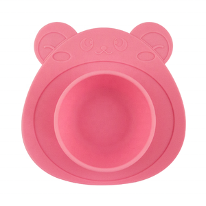 Bébé d'aspiration dîner bol enfants plateau de service alimentaire en forme d'<span class=keywords><strong>ours</strong></span> mignon silicone enfants plaque - Product Image 3