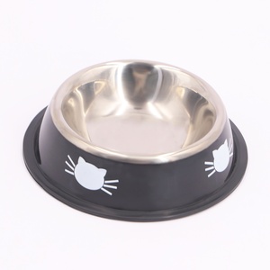 Moderno Tazón de Comida para Mascotas de 32 oz, Multicolor, Impermeable, Antideslizante, de Acero Inoxidable, con Diseño de Cara de Gato de Dibujos Animados, para una Alimentación <span class=keywords><strong>Saludable</strong></span> - Product Image 5