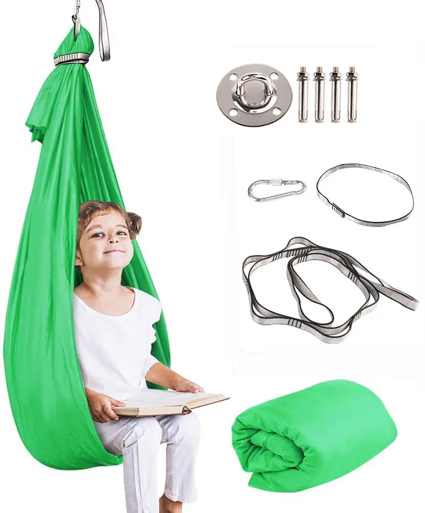 Customized Lightweight Sensory Swing Relief Autism Therapy Yoga Aerial Hammock Swing For Kids Indoor Integration Sensory Swing