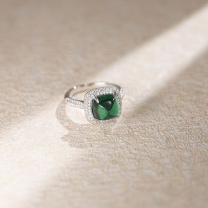 Ruizuan Women's Vintage Sterling <b>Silver</b> Lab Grown <b>Emerald</b> Prong Setting Rhodium Plated <b>Rings</b> Third Party Appraised Guangdong - Product Image 6