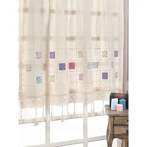 Authentic Patterned Patchwork Lace and Tassel Multi-Size <b>Curtain</b> Stylish Valance for Home Decor - Product Image 1