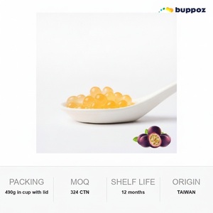 แพ็คเกจผลไม้เสาวรสป๊อปปิ้งโบบา 490 กรัม แบบถ้วย ฮาลาล HACCP สำหรับร้านชานมไข่มุก รับผลิตแบบ OEM - Product Image 6