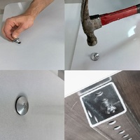 Broche d'entraînement en aluminium et en acier, riveté avec ancre de lave-linge en caoutchouc, installation facile d'un marteau en une seule étape par expansion, 3/8