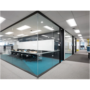 Graki 全景无框玻璃隔断墙-现代设计耐用且隔音的商业办公家具 - Product Image 1