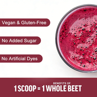 Poudre de Betterave Totale de la Marque Richtek, Certifiée USDA, Végétalienne, Sans Gluten, Sans OGM, Supplément de Betterave, Poudre Super Alimentaire