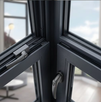 Ventana Abatible Moderna de Aluminio con Marco Estrecho, Aislamiento Acústico, Triple Acristalamiento y Rotura de Puente Térmico para Casa Pasiva