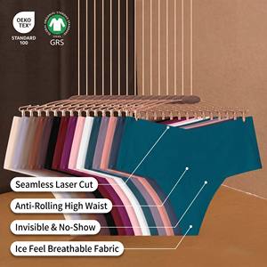 Slip <span class=keywords><strong>Donna</strong></span> Senza Cuciture <span class=keywords><strong>in</strong></span> Seta Ghiaccio Traspirante, Vita Alta, Morbido, Disponibile <span class=keywords><strong>in</strong></span> Diverse Colori - Vendita all'Ingrosso - Product Image 2