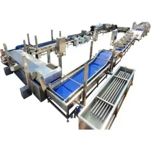 1000 kg/hr Automático Super IQF Patata medio frita Congelada Dedo Papas fritas Máquina para hacer línea de producción Fábrica de fabricación