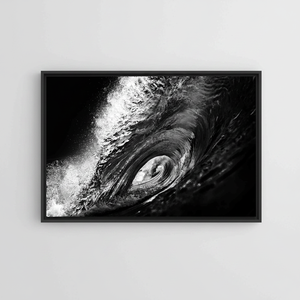 <b>Black</b> and White Wave Art: Modern Printed Canvas for Office Decor,<b>BLACK</b> <b>FRAMED</b> CANVAS - Product Image 2