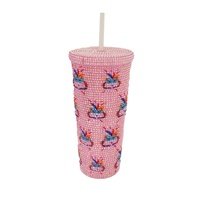 Vaso de Plástico Delgado de 22oz para Gimnasio, a Prueba de Fugas, Libre de BPA, Ecológico, Seguro para Alimentos, con Pajita, en Caja de Regalo para Mujer, Producción a Granel, Marca OEM