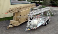Tour de communication mobile COW sur remorque, hydraulique télescopique, montée sur roues, 12-36m, galvanisée à chaud, fabrication OEM