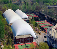 Dôme gonflable géant d'extérieur pour stade, en matériau PVDF couleur argent, garantie 25 ans, pour événements sur les terrains de tennis