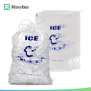 Bolsas de Embalaje de Plástico LDPE Transparente Reutilizables y Desechables RAYBO, para Enfriador de Hielo, de 5, 8, 10, 15 y 20 Libras, con Cordón - Product Image 1