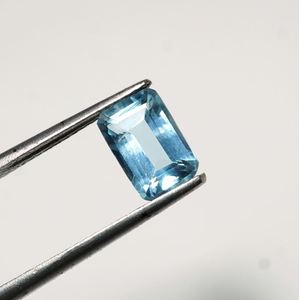 พลอยอะความารีนสีน้ำเงินธรรมชาติขนาดกลาง รูปทรงเอเมอรัลด์เจียระไนจาก MG สำหรับทำเครื่องประดับ - Product Image 2