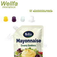 Sachet Doypack en plastique à bec verseur pour sauces liquides, qualité alimentaire, haute barrière, pour recharge de mayonnaise, ketchup, chili, BBQ, fabrication OEM