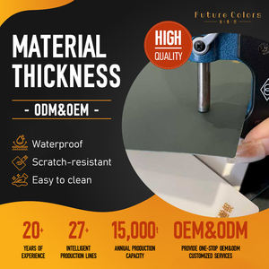 Revêtement de toiture en PVC commercial, aspect pierre, films décoratifs en PVC <span class=keywords><strong>pour</strong></span> les améliorations modernes des surfaces murales et d'armoires intérieures - Product Image 3