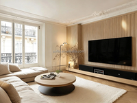 Revêtement mural intérieur WPC, panneau rainuré à grain de bois, écologique, imperméable, pour villa, hôtel, mur de fond de télévision, vente en gros
