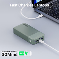 Power Bank Notebook Cepat 20000mAh USB-C PD 65W, Pengisi Daya Baterai Lithium Portabel yang Dapat Diisi Ulang