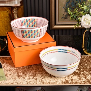 Wholesale European Style Equestrian World 8inch Salad Bowl <b>Set</b> Banquet Party Tableware - Product Image 1