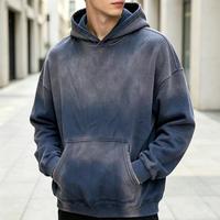 Sweat à capuche vintage délavé avec broderie appliquée personnalisée, imprimé, promotionnel, nouvelle arrivée, vêtements à capuche pour hommes