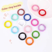 Baked Enamel Painted Zinc Alloy Keychain Coil Spring Ring Colored Retaining Book Spring Clasp Key Toy Fastener Open-End Hanging