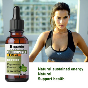 Gocce Liquide di Clorofilla Personalizzate all'Ingrosso, 50mg per Porzione, Estratto di Foglie di Gelso, Gusto Menta Piperita, 30 Porzioni, Flacone di Gocce Orali - Product Image 1