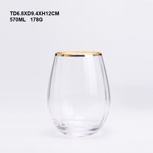 <span class=keywords><strong>Verre</strong></span> à <span class=keywords><strong>vin</strong></span> en forme d'œuf, 21 oz, avec bordure dorée et autocollants - Product Image 2