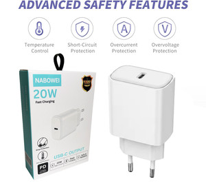 Caricabatterie USB C 20W PD Type C per cellulari Samsung e <span class=keywords><strong>iPhone</strong></span> 18 17 16, adattatore di alimentazione a ricarica rapida, bestseller - Product Image 3