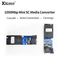 YUNVO Convertisseur Média Gigabit Super Mini avec Carte PCB, 1 Port Fibre et 1 Port LAN 10/100/1000M, Mini Switch Fibre