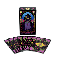 Boîte de cartes de tarot personnalisée, 78 unités, à dos et à l'avant, impression holographique personnalisée, oracle en forme d'or design
