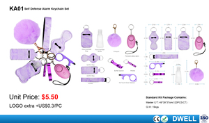 Alarme de sécurité personnelle 130 dB, porte-clés d'autodéfense, alarme LED SOS, porte-clés d'autodéfense - Product Image 5