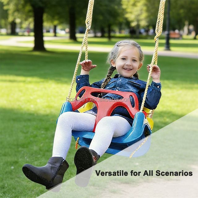 Zoshine Plastic Colorful Outdoor Use Baby Swing with Moving Armrest for Home School Kindergarten Garden Daycare Trampoline Park