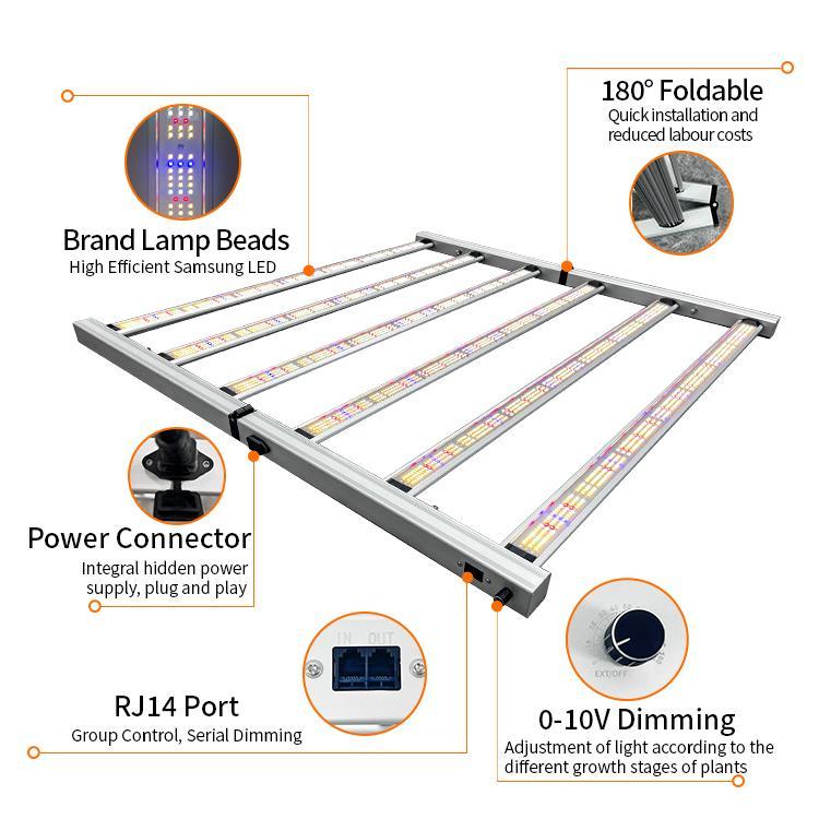 Commercial Indoor Samsung Lm301H Lm281B+ Hydroponic 720W LED Plant Grow Lights Full Spectrum · image 3