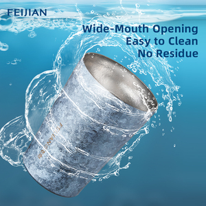 Feijian 400ml titane <span class=keywords><strong>japonais</strong></span> isolé bière tasse oxydé cristal Surface café Cola thé jus tasse Double paroi vide tasse - Product Image 5