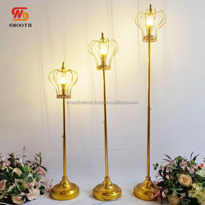 SMOOTH Hotel Wedding Rentals And Stage Events Exquisite Gold Crown Decor 70-150Cm Illuminated Floor Lamp - Product Image 5