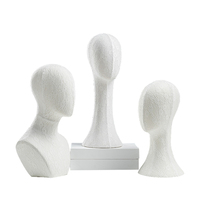 Magasin de vêtements hommes et femmes mousse vente en gros perruque tête modèle dentelle wrap tête de mannequin