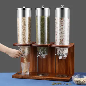 10.5L Rotate Type Stainless Steel 3 In 1 Cereal Dispenser Dry Food Dispenser