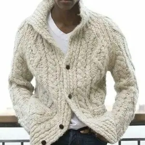 New Arrival Custom Button Cardigan Herren Cardigans Einfarbiger Pullover