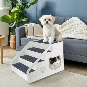 Wangmiao Katzen-Klettergerüst Katzenhaus Faltbar Verstärkt Rutschfest Waschfrei Leiter Hundetreppe für Innenbereich Minimalistisch Allzweck - Product Image 1