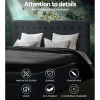 Cadre de Lit King Size avec Rangement et 4 Tiroirs en Tissu Anthracite