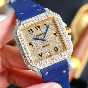 Montres Hip Hop de Haute Qualité Entièrement Serties de Diamants pour Hommes VVS1 Couleur D Moissanite Mouvement Automatique Bracelet en Caoutchouc Luxe - Product Image 4