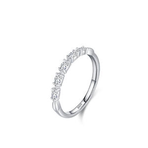 <span class=keywords><strong>9</strong></span> Toderi 925 Zirconia cúbica de plata esterlina Marquise Cut CZ Fila Ajuste de tensión Anillos de compromiso certificados de terceros para mujeres - Product Image 1