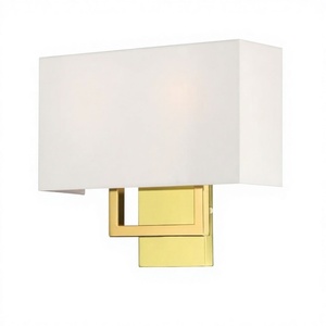 Modern Gold ADA Wall Sconce with Stainless Steel Body Remote Control <b>E26</b> <b>Bulb</b> Base for Home Decor Bedroom Hotel Lobby Guestroom - Product Image 1