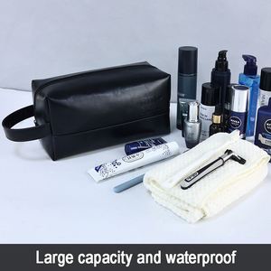 Custom Logo Vegan PU Leather Travel for <b>Toiletry</b> Bag High Capacity Portable Makeup <b>Storage</b> with Zipper Closure for Men - Product Image 6